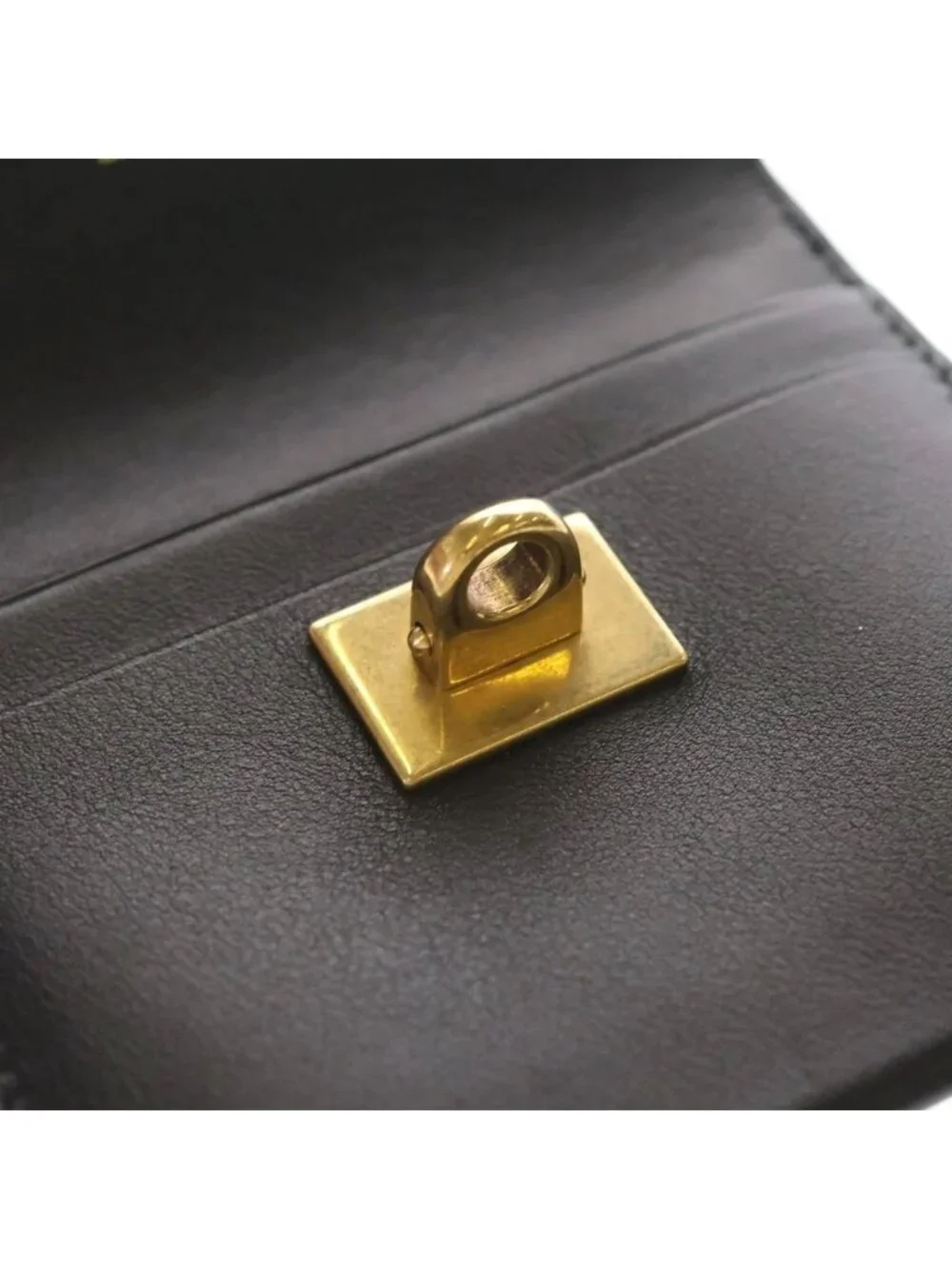 Balenciaga Rodeo Flap Card Holder Mini Wallet Case Black Calfskin Gold